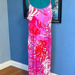 Bright floral maxi dress. Sz XL